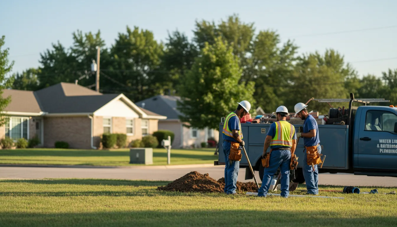Residential water line and bathroom plumbing service in Bryant, AR